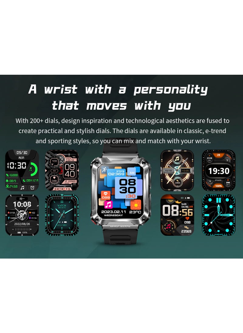 Generic - T93 Bluetooth Smart Watch With Earbuds For Android iPhone Fitness Tracker With Blood Oxygen Heart Rate Sleep Monitor Long Time Standby Sports Black - Image 1