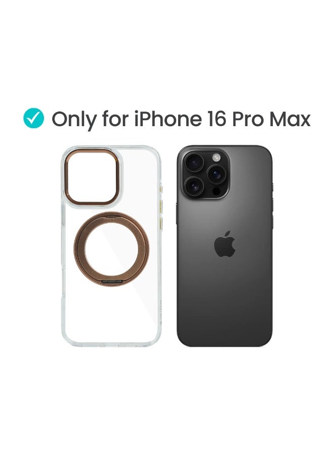 أزتك حافظة هاتف مغناطيسية لجهاز آيفون 16 برو ماكس، غطاء مضاد للانزلاق والصدمات مع قاعدة حلقة بزاوية 360° متوافقة مع مغسيف، مصممة خصيصًا لجهاز آيفون 16 برو ماكس ومضادة للخدوش. - Image 2