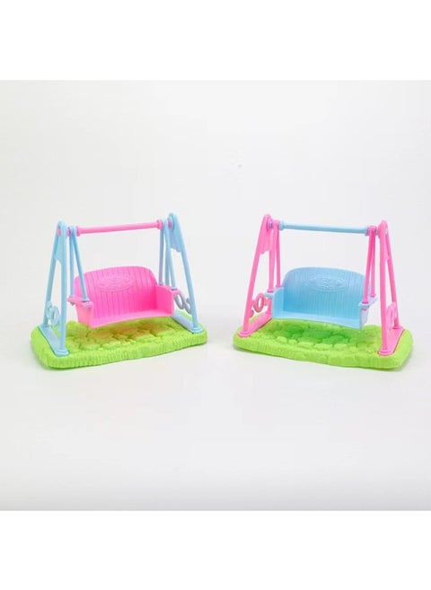 Children's Playhouse Toy Little Kelly Mini Swing Simulation Doll Amusement Park Doll Pet Scene Ornaments-Colors:two-color Random-Specifications:One
