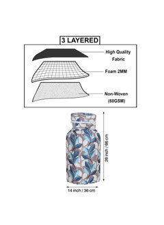 E-Retailer ERetailer Polyester 3Layered LPG Gas Cylinder Covers with Zipper Enclosure Pack of 2 Color Leaf Blue Size26x14 Inches  - Image 2