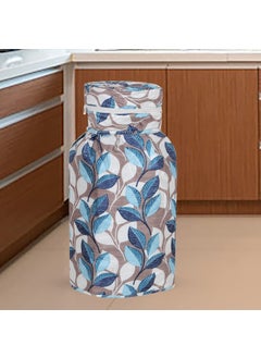 E-Retailer ERetailer Polyester 3Layered LPG Gas Cylinder Covers with Zipper Enclosure Pack of 2 Color Leaf Blue Size26x14 Inches  - Image 1