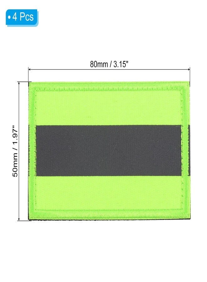 PATIKIL Reflective Patch 2x3, 4 Pcs Hook and Loop Fastener Safety Appliques for Night Sportsperson Worker Hiker, Green - Image 2