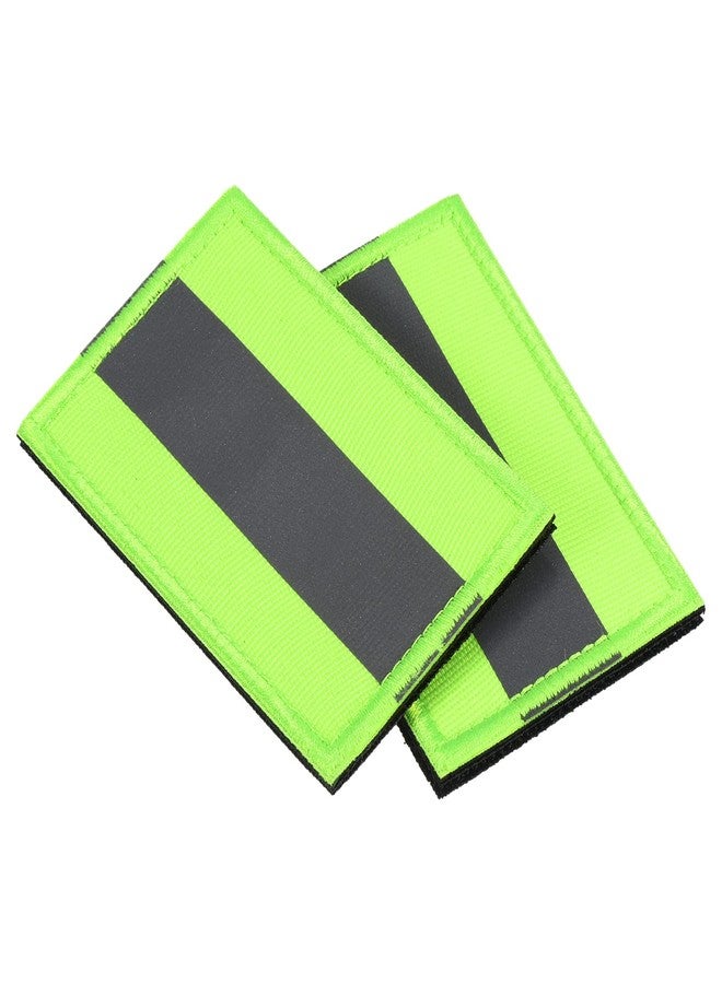 PATIKIL Reflective Patch 2x3, 4 Pcs Hook and Loop Fastener Safety Appliques for Night Sportsperson Worker Hiker, Green - Image 4