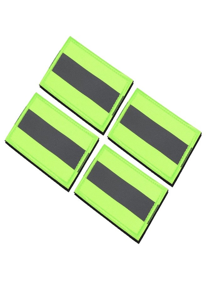 PATIKIL Reflective Patch 2x3, 4 Pcs Hook and Loop Fastener Safety Appliques for Night Sportsperson Worker Hiker, Green - Image 1