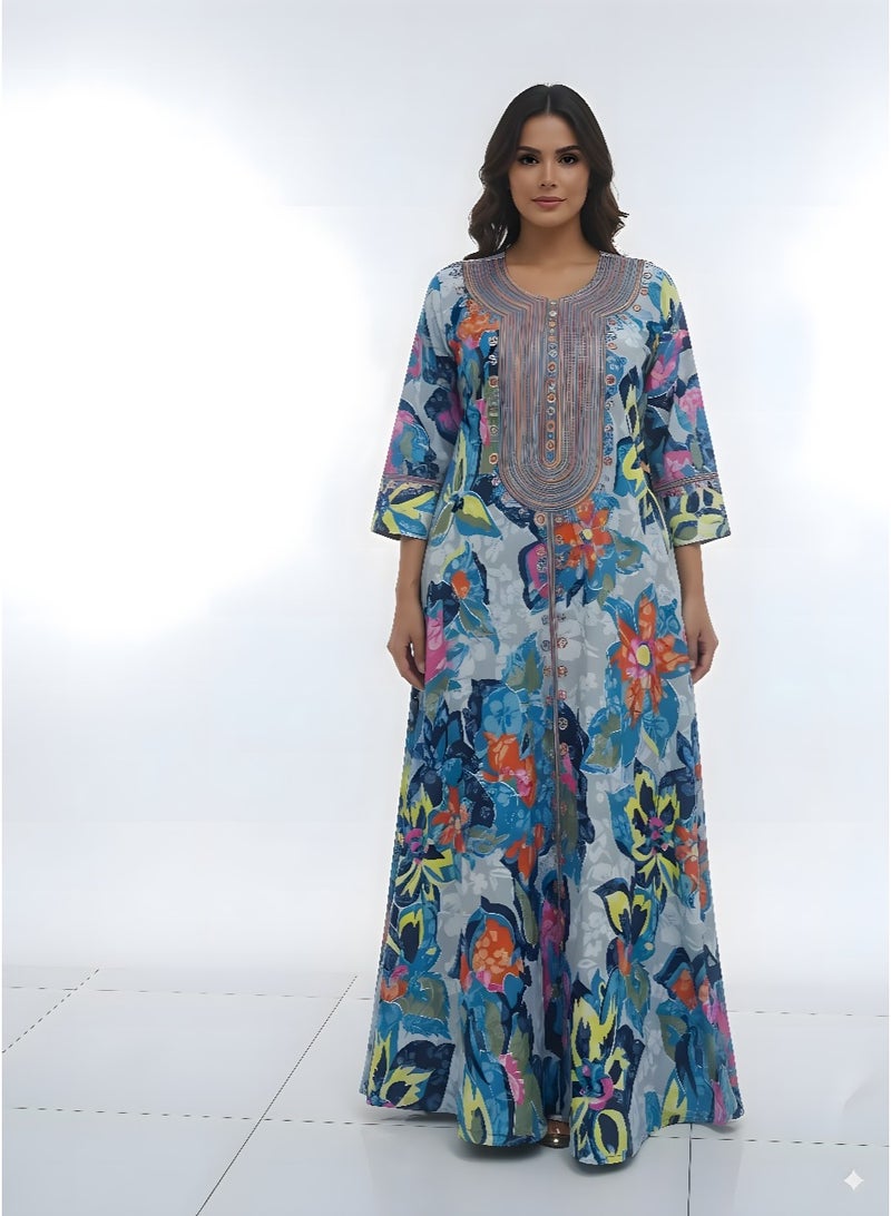 افندينا  جلابية مشجره حصريه بإطلالة ناعمة وأنيقة - Image 1