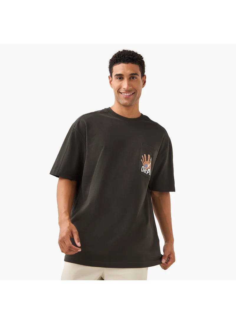 اس بي كاركترز One Piece Print T-shirt with Crew Neck and Short Sleeves