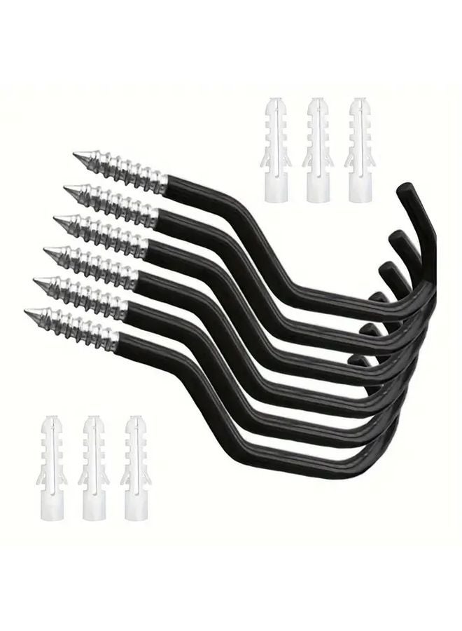 10Pcs Black Heavy Duty Metal Bike Hooks Wall Ceiling Mount Storage For Bicycles - Image 3