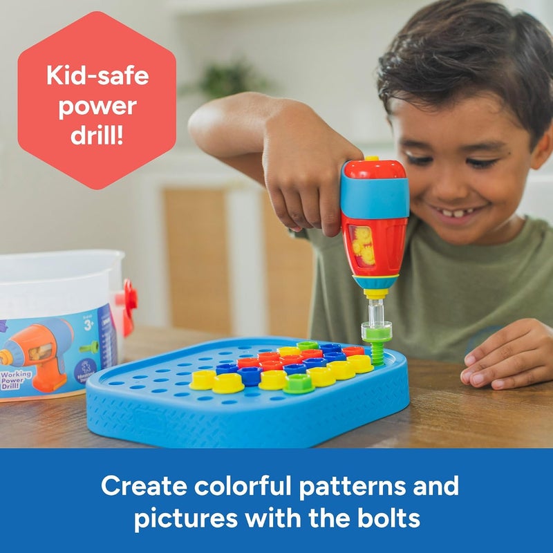 Educational Insights Design & Drill Bolt-It Bucket - Portable Drill Toy Set - Image 2