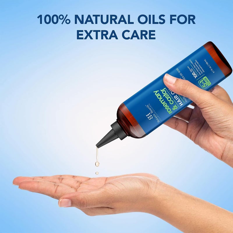 Botanic Hearth Rosemary & Castor Hair Oil (6.7 fl oz) | Nourishing and Strengthening Hair Treatment for Thicker, Healthier-Looking Hair | Paraben Free | Suitable for All Hair Types - Image 4
