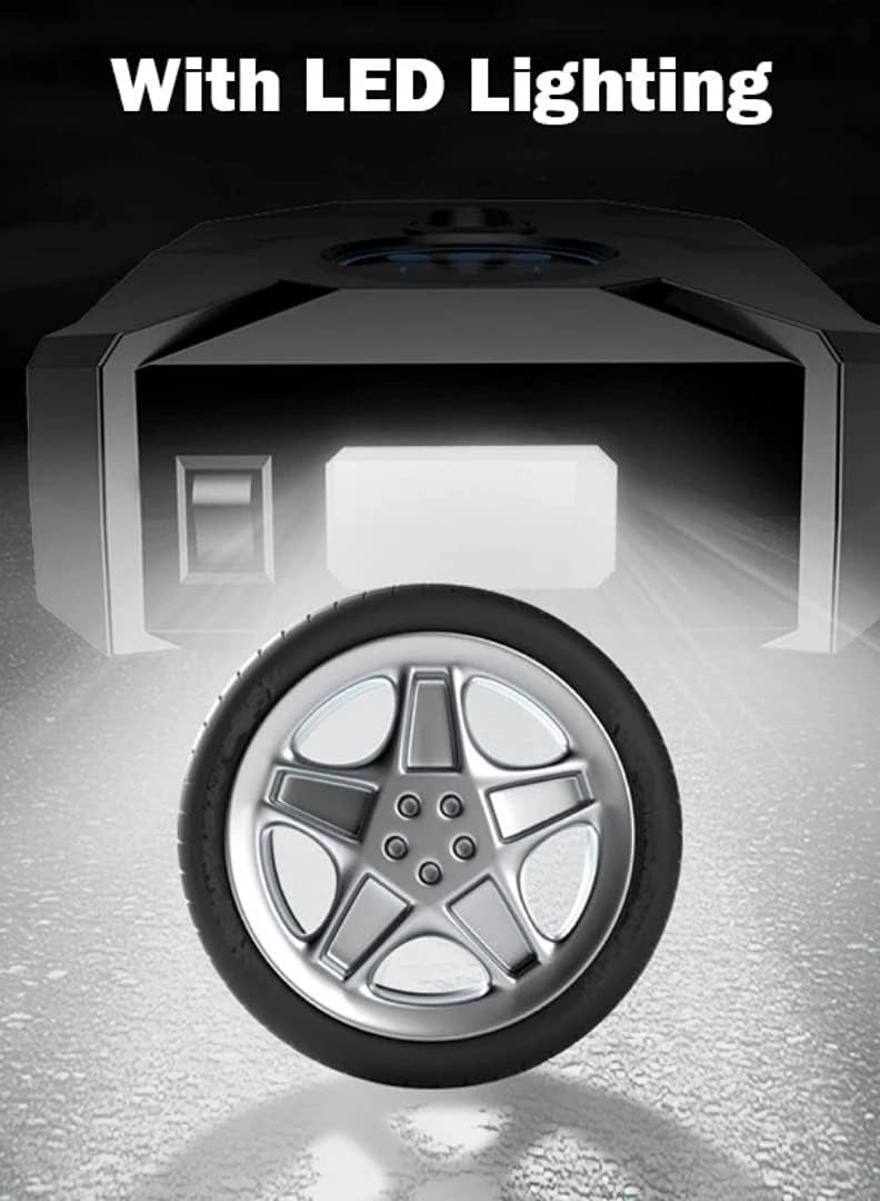 منفاخ إطارات محمول بضاغط هواء لإطارات السيارات 12 فولت تيار مستمر مع مقياس ضغط رقمي، ضوء طوارئ LED 150 رطل لكل بوصة مربعة للسيارة والدراجة والبالونات والأشياء القابلة للنفخ - Image 2