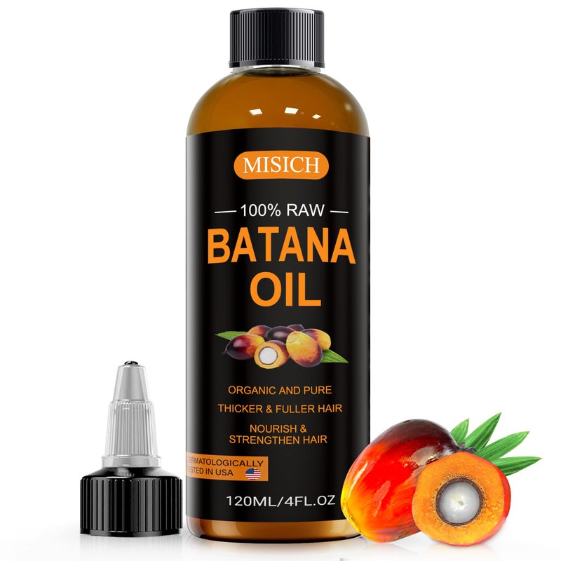 MISICH Raw Batana Oil, 100% Natural Organic Hair Growth Oil for Men & Women, Sourced from Honduras, Pure, Unrefined, Enhances Thickness, Prevent Hair Loss 4 Oz - Image 1