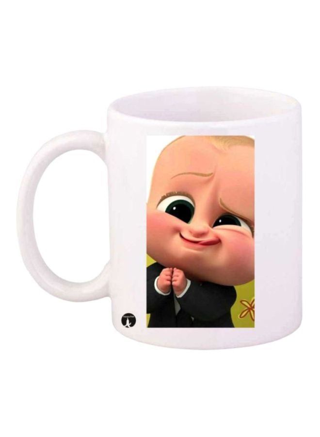 RKN Boss Baby Printed Coffee Mug White/Black/Beige - Image 2
