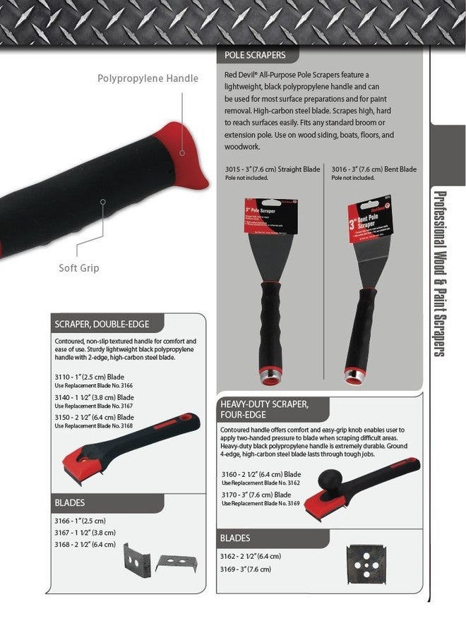 Red Devil 3150 2 1/2" Double Edge Scraper with Contour Handle - Image 2