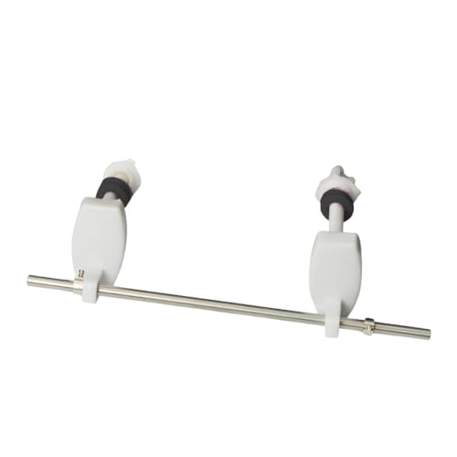 NEW WARE® Western Toilet Seat Cover Hinges with Stainless Steel Rod – White Plastic Clamp Fitting Kit for Western Commode – Secure & Durable Replacement Hinge Set - Image 1