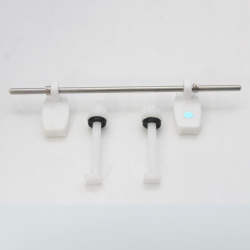 NEW WARE® Western Toilet Seat Cover Hinges with Stainless Steel Rod – White Plastic Clamp Fitting Kit for Western Commode – Secure & Durable Replacement Hinge Set - Image 2