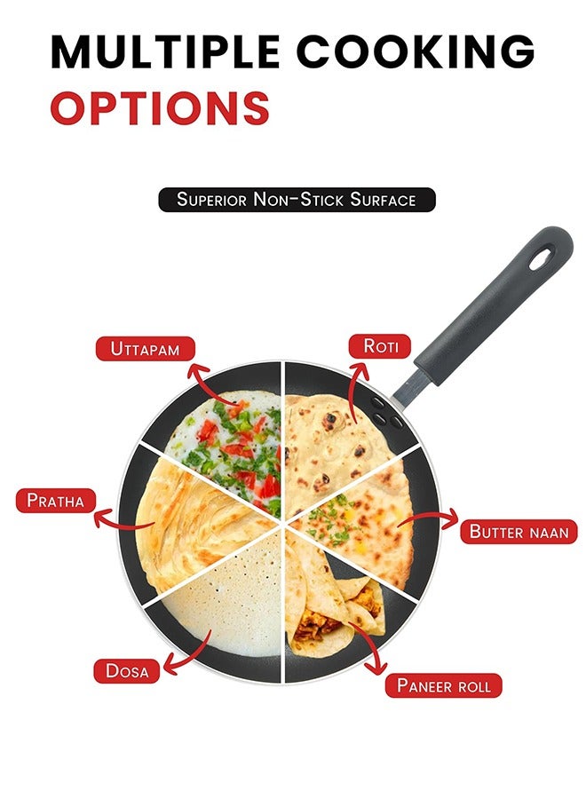 Kitchen King Kitchen King Premium Non-Stick Induction Tawa – 30 cm, High-Quality Aluminum, Stainless Steel Base, Ergonomic Cool-Touch Handle, Durable & Long-Lasting, Superior Non-Stick Coating for Healthy Cooking – Multipurpose for Roti, Dosa, Paratha & More  - Image 3
