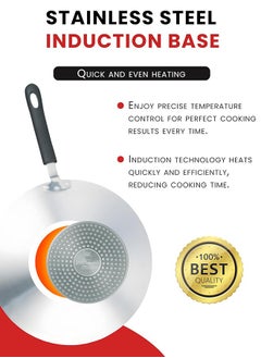 Kitchen King Kitchen King Premium Non-Stick Induction Tawa – 30 cm, High-Quality Aluminum, Stainless Steel Base, Ergonomic Cool-Touch Handle, Durable & Long-Lasting, Superior Non-Stick Coating for Healthy Cooking – Multipurpose for Roti, Dosa, Paratha & More  - Image 4