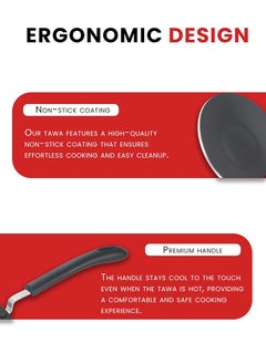 Kitchen King Kitchen King Premium Non-Stick Induction Tawa – 30 cm, High-Quality Aluminum, Stainless Steel Base, Ergonomic Cool-Touch Handle, Durable & Long-Lasting, Superior Non-Stick Coating for Healthy Cooking – Multipurpose for Roti, Dosa, Paratha & More  - Image 5