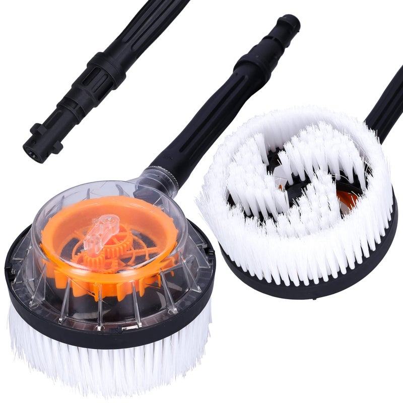 Wessper Rotary Car Wash Brush For Kärcher Pressure Washers K2 K3 K4 K5 K6 K7 | Transparent Car Wash Brush With Nylon Lance And Tight Bristles | Karcher Spare Parts WB120/WB130 - Image 1