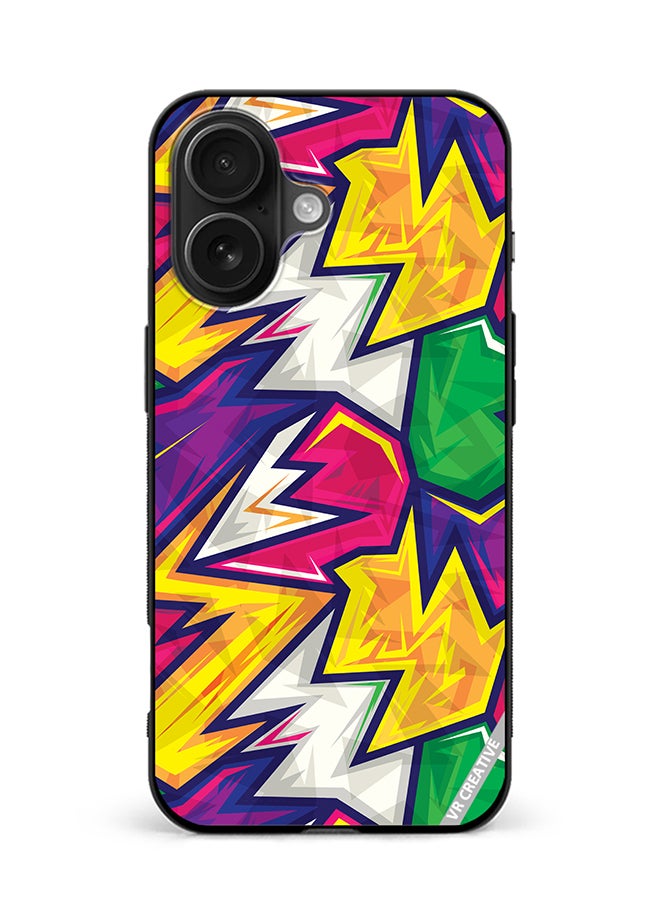 Protective Case Cover For Apple iPhone 16 Plus Colorful Abstract Geometric Design Multicolour