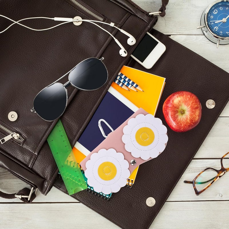 Glasses Pouch Sunglasses Case with Hanging Hook Pink Floral Pattern Protective Eyeglass Storage Sleeve for Travel and Daily Use - Image 5