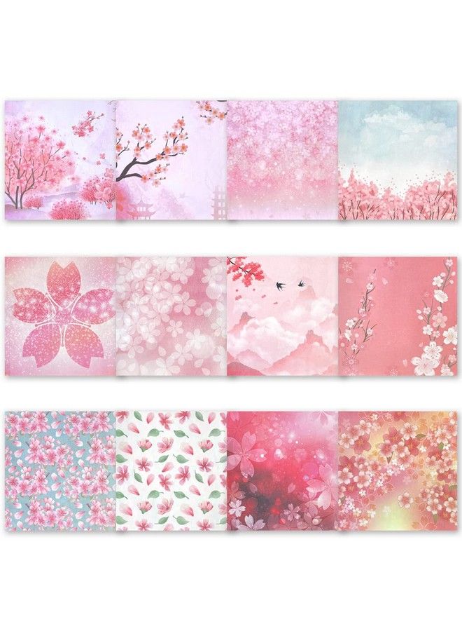 Wanshui Origami 6X6 Paper Kit 50 Sheets 12 Vivid Colors Double Sided Printed Traditional Patterns Square For Arts Crafts Projects Japanese Sakura Chiyo  - Image 3