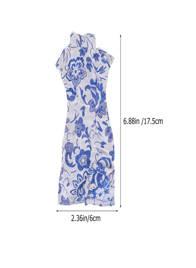 Alasum Doll Cheongsam Clothes 3Pcs Set for 12 Inch Dolls Chinese Style Dress Vintage Multi Color Qipao Soft Cloth Accessories - Image 2