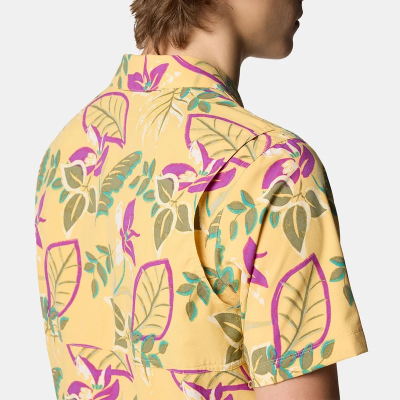 Columbia Yellow Men's Tech Trail Utility Printed Woven Shirt for Men | Best Price UAE