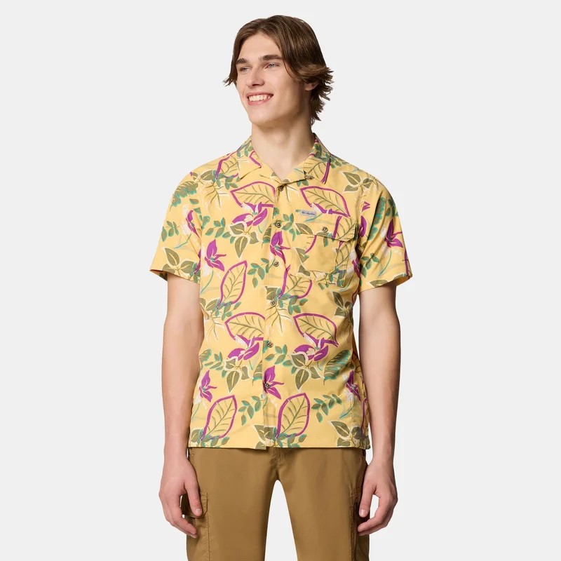 كولومبيا قميص تيك تريل اتيليتي بطبعات وتصميم منسوج للرجال