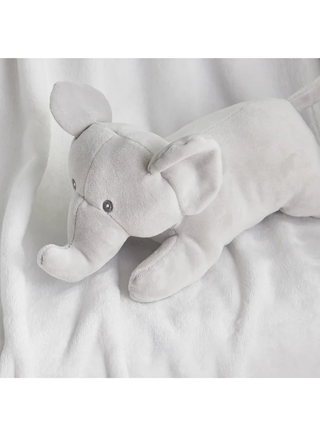 Home Box Playland 2-Piece Elephant Blanket and Toy Set 100 x 75 cm