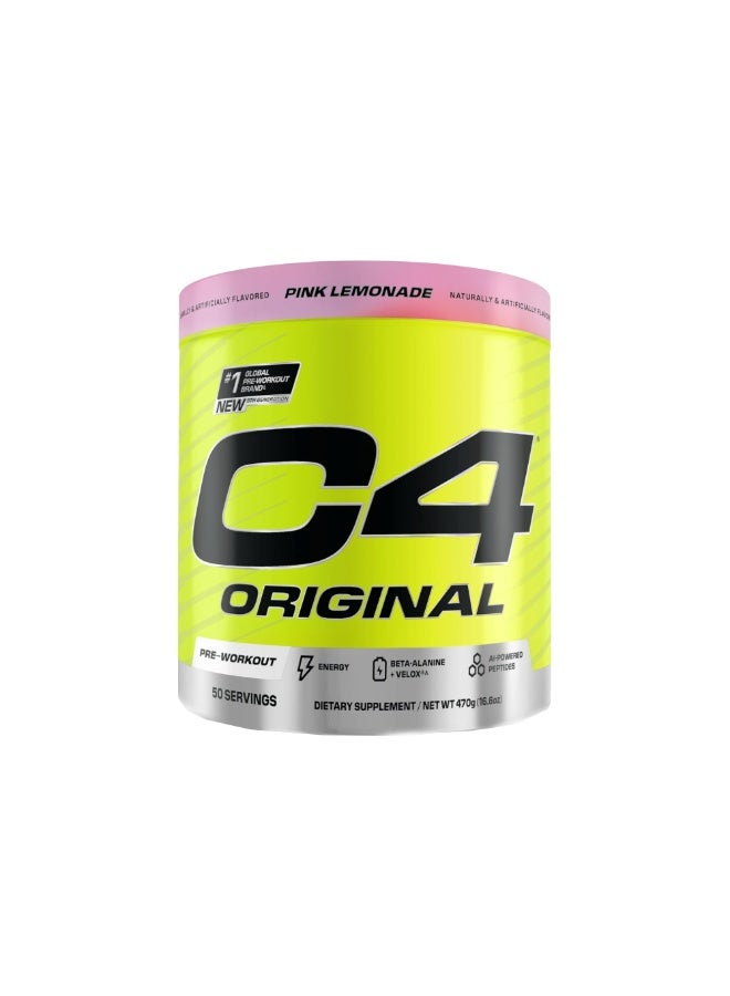 C4 Original Pre-Workout - PINK LEMONADE - 50 Servings 470 Gm - Image 1