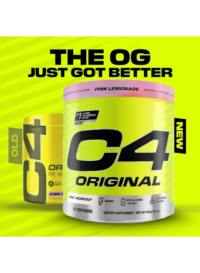C4 Original Pre-Workout - PINK LEMONADE - 50 Servings 470 Gm - Image 3