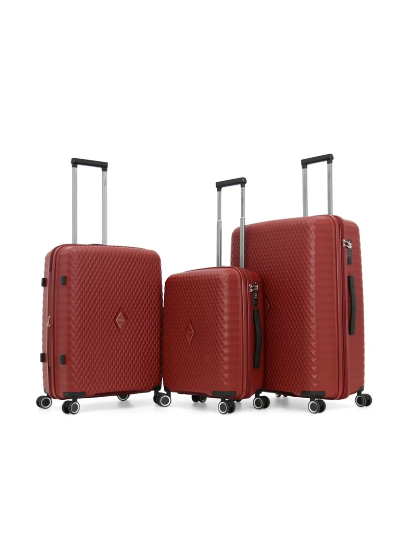 تيتان Hardside Luggage Trolley Bag 3 Pieces Set,Red (S-20",M-24",L-28")