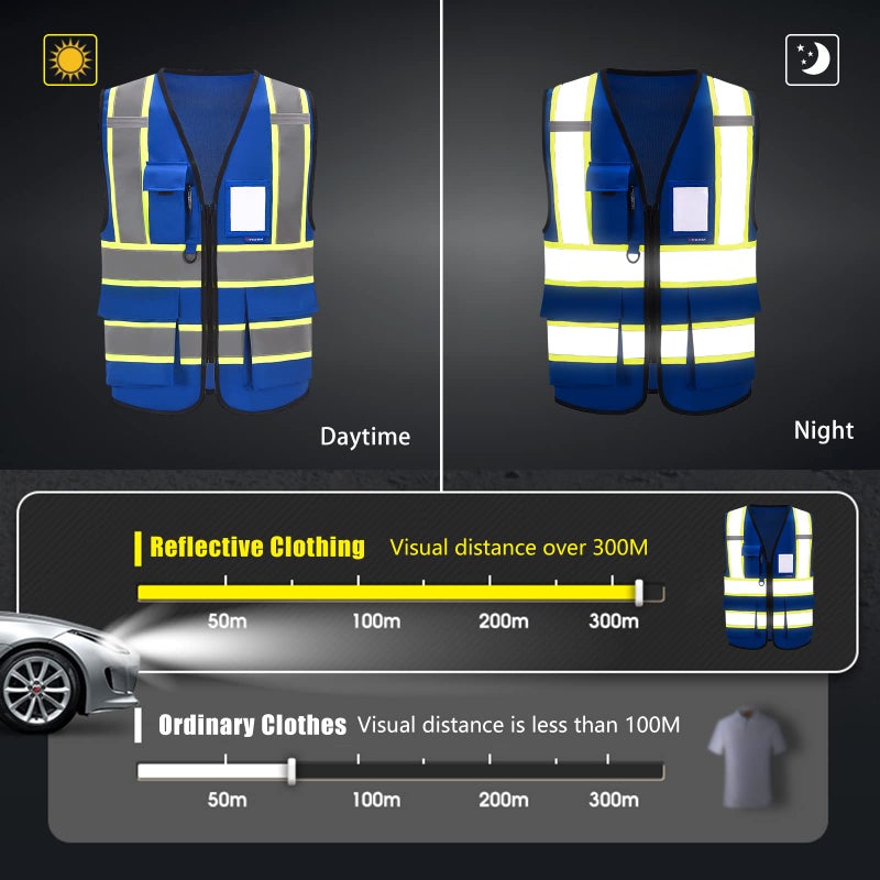 AYKRM 11 colors available blue safety vest for men - Image 4