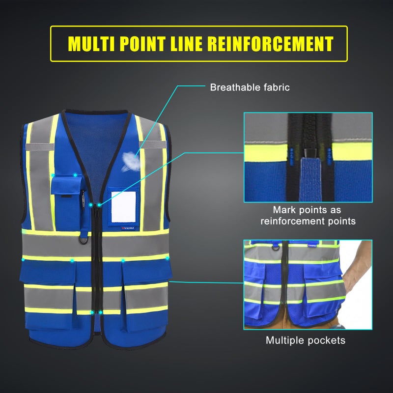 AYKRM 11 colors available blue safety vest for men - Image 5