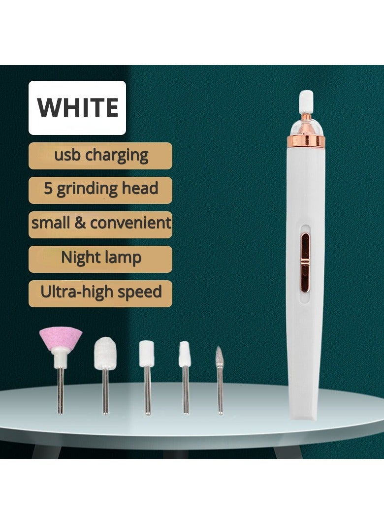 5 في 1 مجموعة محمولة لحفر الأظافر الكهربائية للأظافر الجل والأظافر المنزلية والأظافر الاكريليكية. - Image 1