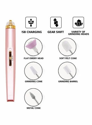 5 In 1 Electric Nail Drill Portable Electric Nail File Kit for Gel Nails Home Nails and Acrylic Nails - view 3