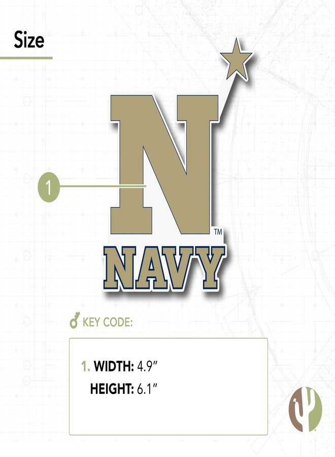 Desert Cactus United States Naval Academy Sticker Midshipmen Navy USNA Vinyl Decal Laptop Water Bottle Car Scrapbook Sticker (IND 00012) - Image 3