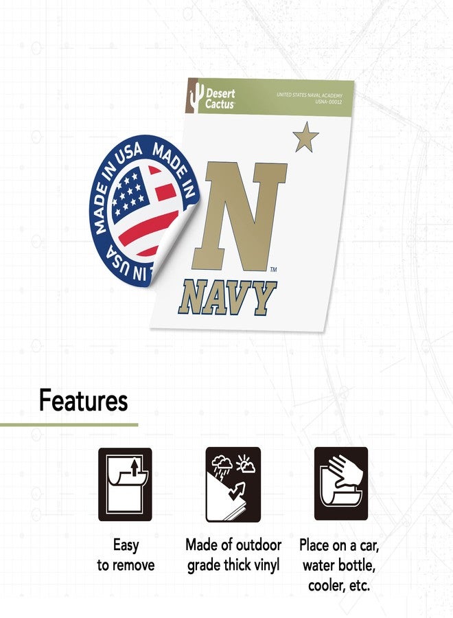 Desert Cactus United States Naval Academy Sticker Midshipmen Navy USNA Vinyl Decal Laptop Water Bottle Car Scrapbook Sticker (IND 00012) - Image 4