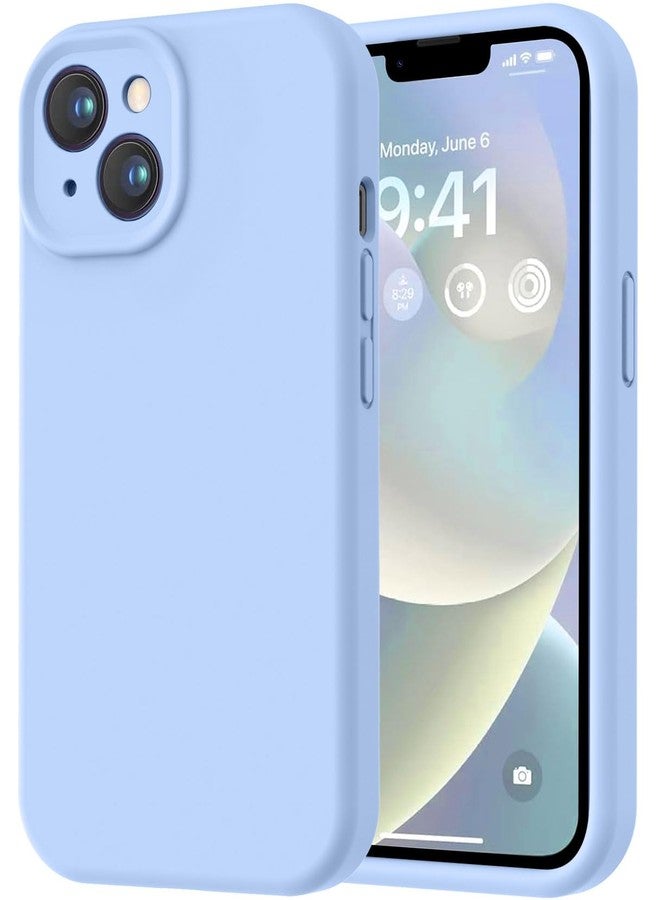 LOVE 3000 جراب LOVE 3000 مصمم خصيصًا لهاتف iPhone 14، مصنوع من السيليكون الفاخر مع بطانة ناعمة من الألياف الدقيقة المقاومة للخدش، جراب واقٍ مقاوم للصدمات مناسب للرجال والنساء والفتيات، مقاس 6.1 بوصة، لون أزرق فاتح - Image 1