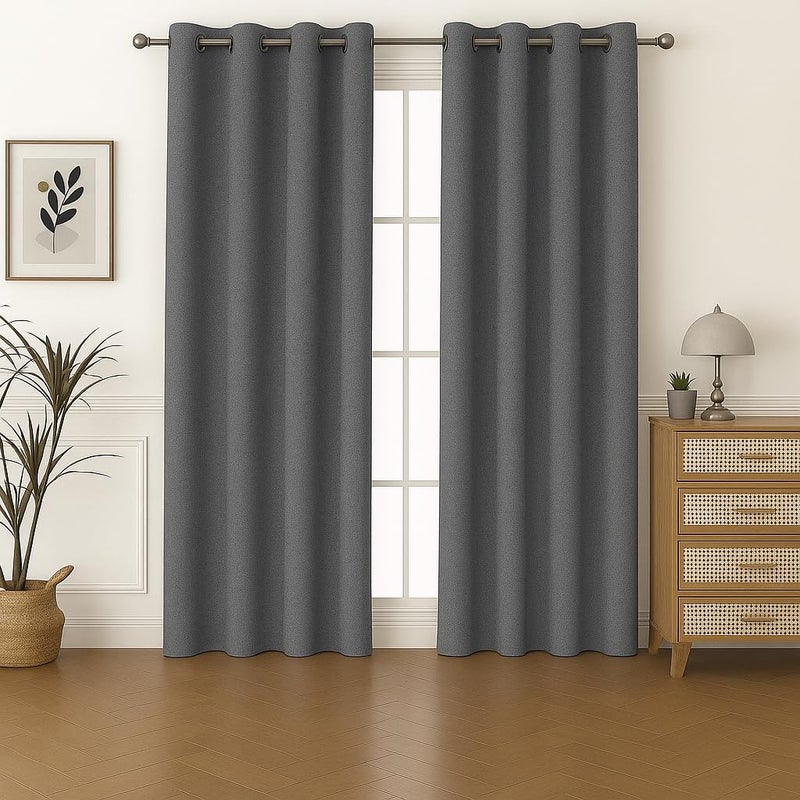 Amali Regal Dimout curtains with 16 Grommets in 2 panels Size (W132 x L 274cm) for living room Decor or bedroom window noise reduction and light blocking - Image 1