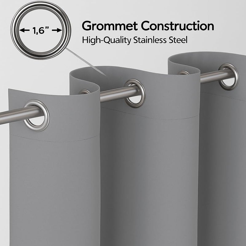 Amali Regal Dimout curtains with 16 Grommets in 2 panels Size (W132 x L 274cm) for living room Decor or bedroom window noise reduction and light blocking - Image 3