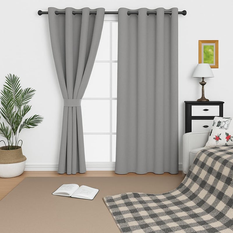 Amali Regal Dimout curtains with 16 Grommets in 2 panels Size (W132 x L 274cm) for living room Decor or bedroom window noise reduction and light blocking - Image 2