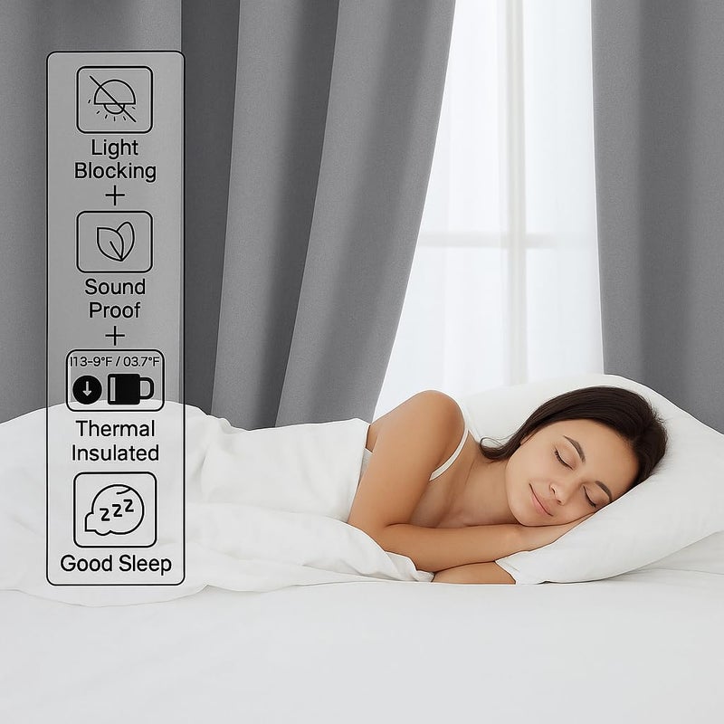 Amali Regal Dimout curtains with 16 Grommets in 2 panels Size (W132 x L 274cm) for living room Decor or bedroom window noise reduction and light blocking - Image 5