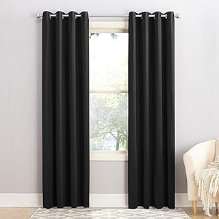Sun Zero Barrow Energy Efficient Grommet Curtain Panel, 54" x 95", Black - Image 1