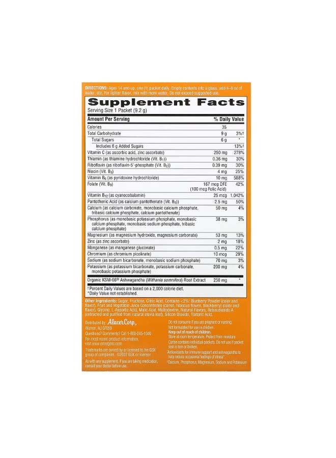 Emergen-C Ashwagandha Berry Blend 18 Packets 0.32 oz 9.2 g Each - Image 2