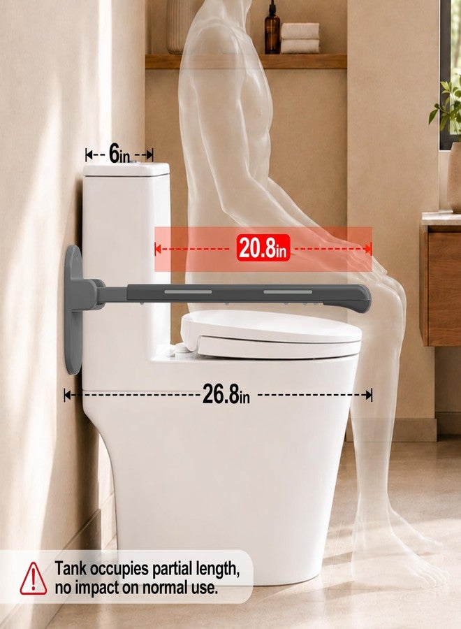 SPECILITE Toilet Grab Bar - 445lb Heavy Duty Support, Waterproof & Non-Slip Safety Rail for Bathroom, Wall-Mounted Flip-Up Handrail with Night Glow Strips, for Seniors, Elderly, Handicap & Pregnant - Image 4