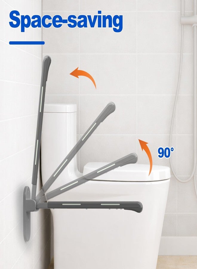 SPECILITE Toilet Grab Bar - 445lb Heavy Duty Support, Waterproof & Non-Slip Safety Rail for Bathroom, Wall-Mounted Flip-Up Handrail with Night Glow Strips, for Seniors, Elderly, Handicap & Pregnant - Image 5