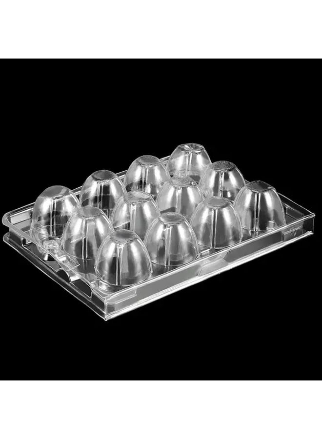 Clear Plastic Quail Egg Cartons 25 Pack 12 Grid Stackable Storage Trays For Small Eggs - Image 2