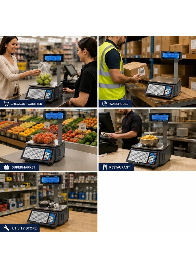RONGTA Grocery Scale with Barcode Thermal Label Printer for Supermarket Produce, Grocery Store, Deli, Retail POS & Variable-Weight Food Labeling - Image 4